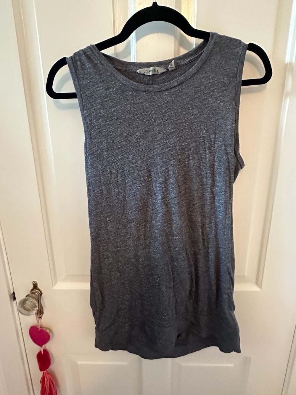 Athleta Gray Sleeveless Twist Back Tank Top, Size M